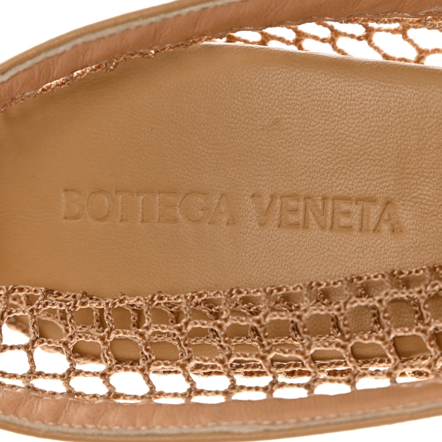 Mesh Nappa Chunky Chain Sandals 38 Beige Pony