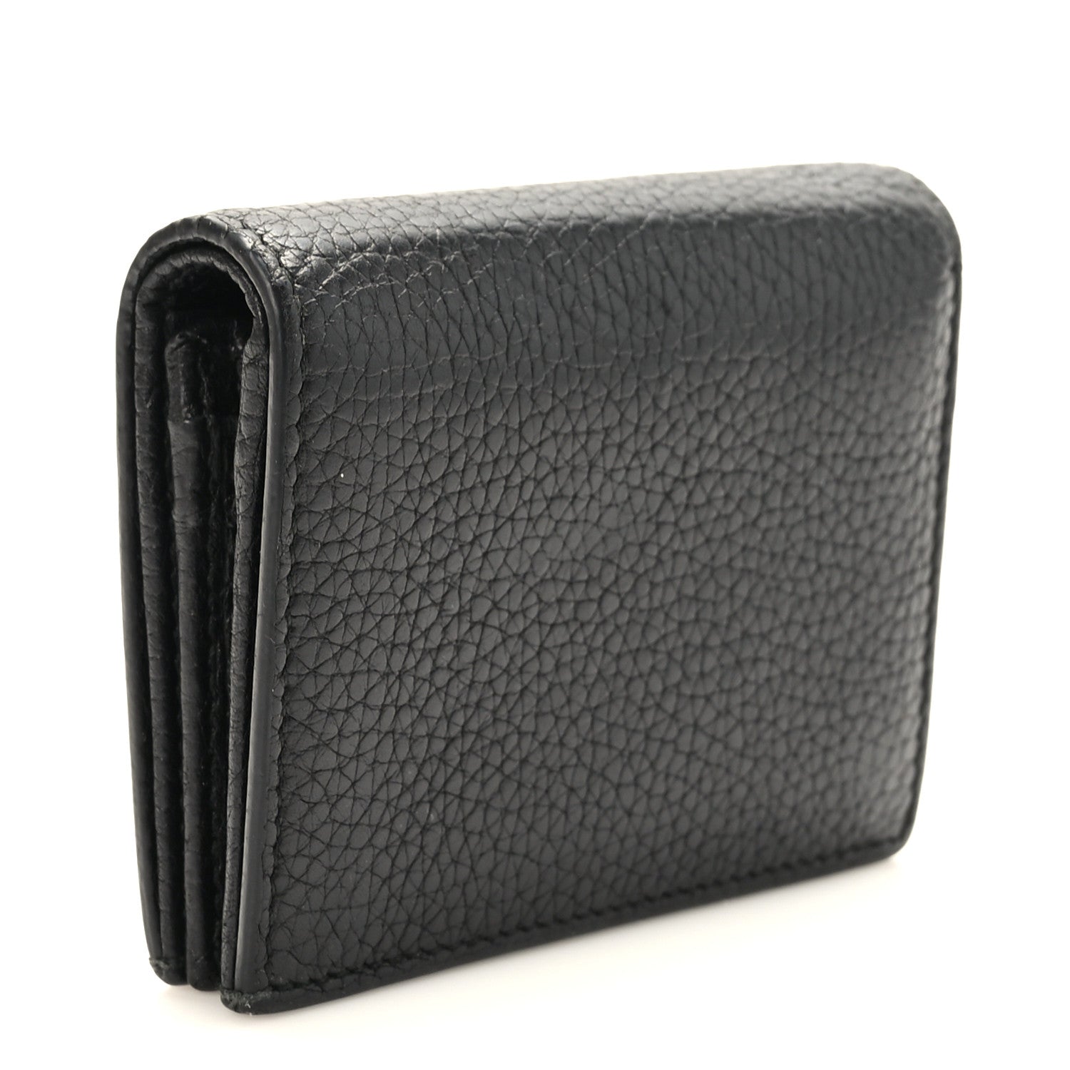 Gucci Pebbled Calfskin Animalier Card Case Black 3 of 8