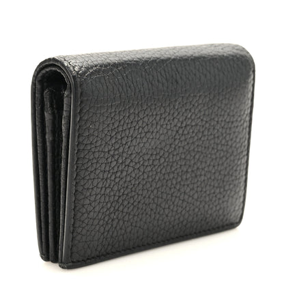 Gucci Pebbled Calfskin Animalier Card Case Black 3 of 8
