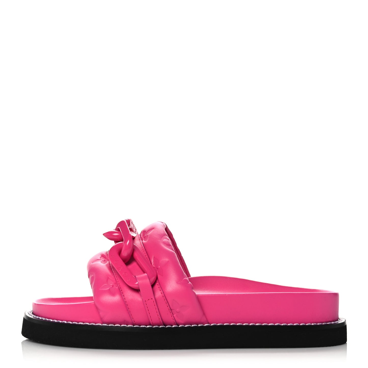 Calfskin Embossed Monogram Sunset Flat Comfort Mule 37 Rose Pop
