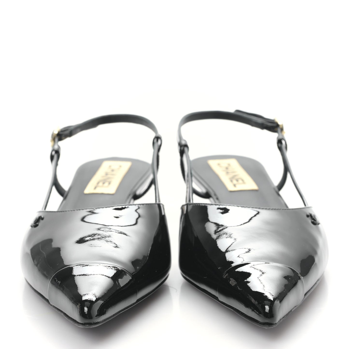Patent CC Low Heel Slingback 38 Black