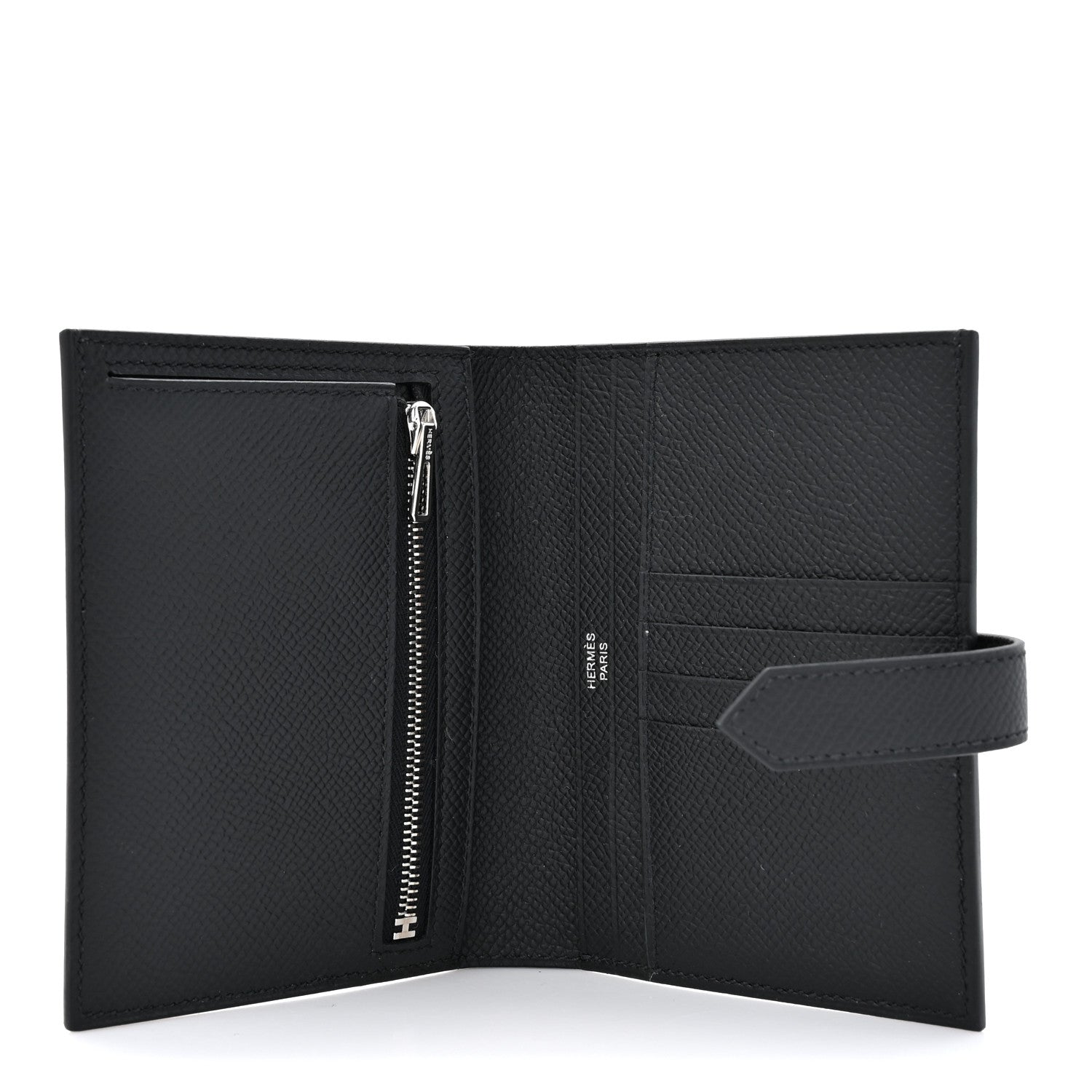 Hermes Epsom Bearn Compact Wallet Black 5 of 9