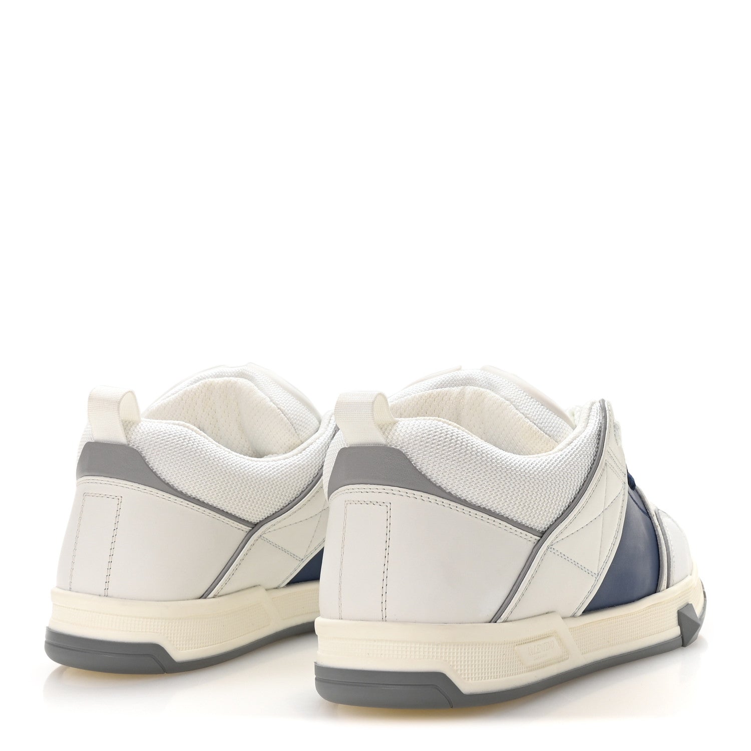 Valentino Garavani Mesh Calfskin Rockstud Womens Platform Sneakers 40 Silver Multicolor 5 of 8