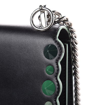 Fendi Vitello Liberty Scalloped Studded Small Kan I Shoulder Bag Black Multicolor 12 of 14