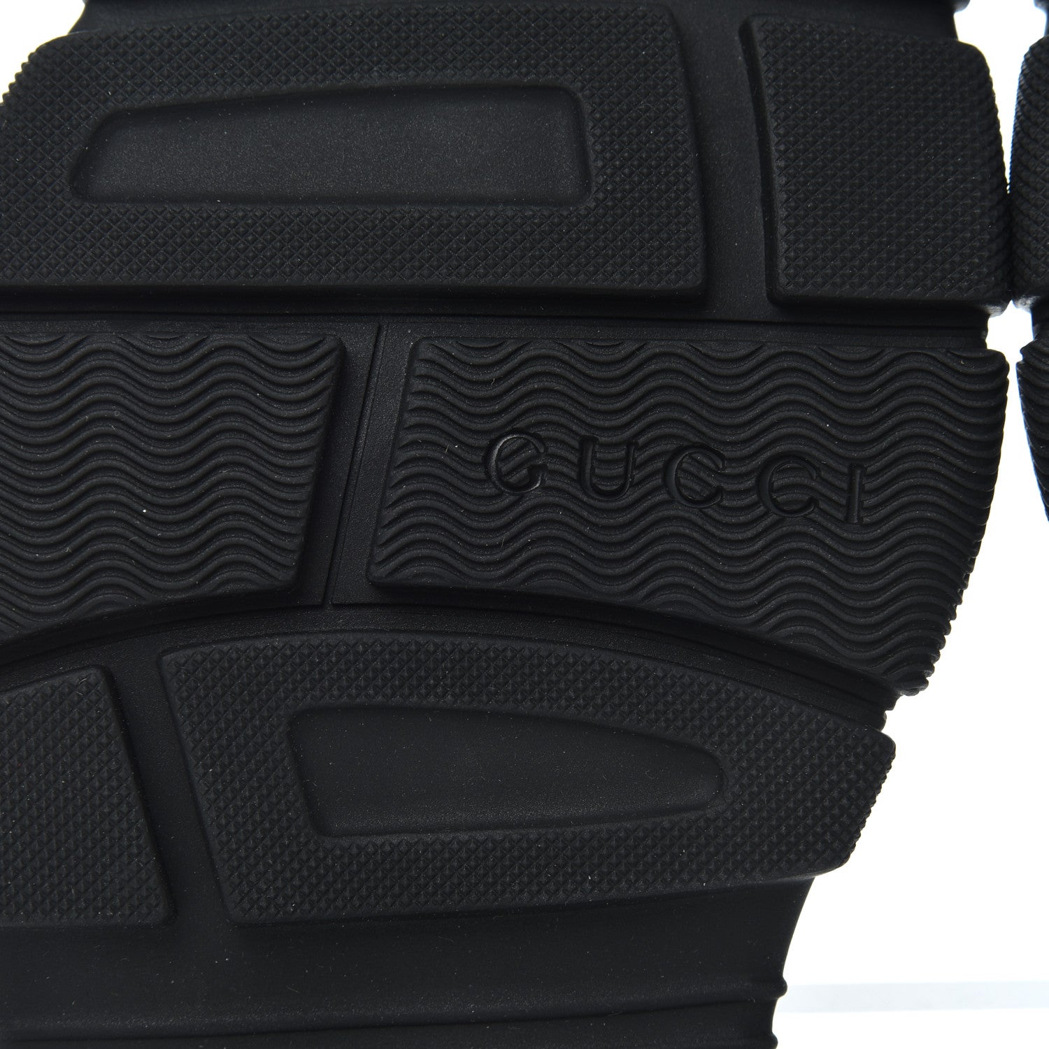 Gucci Nappa Grosgrain Logo Mens Velcro Chunky Slide Sandals 6 Black 7 of 12