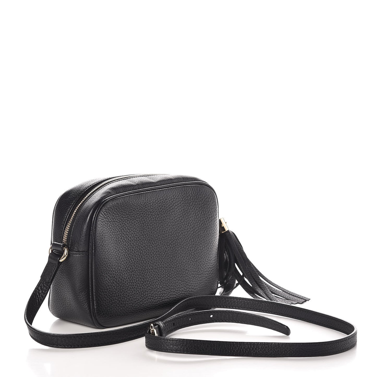 Pebbled Calfskin Small Soho Disco Bag Black