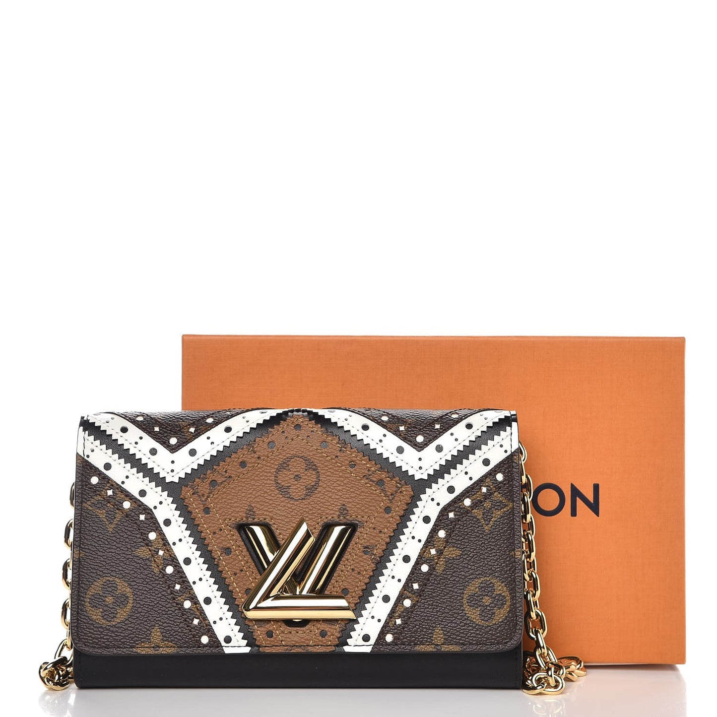 Veau Satin Monogram Twist Chain Wallet