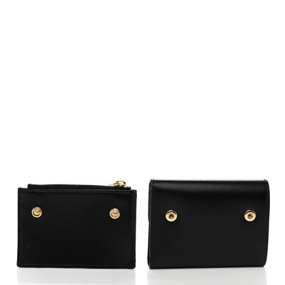 Celine Calfskin Compact Triomphe Wallet With Coin Purse Black 2 of 12
