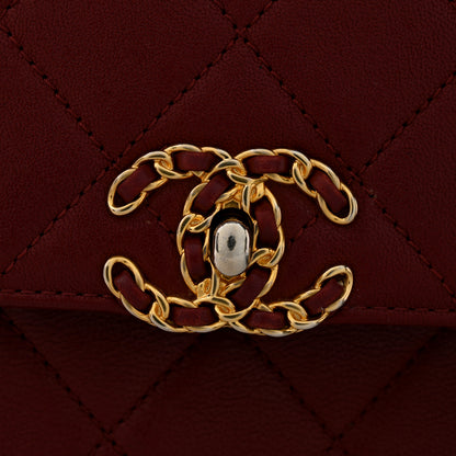 Chanel Lambskin Quilted Chain Infinity Top Handle Flap Burgundy 12 of 14