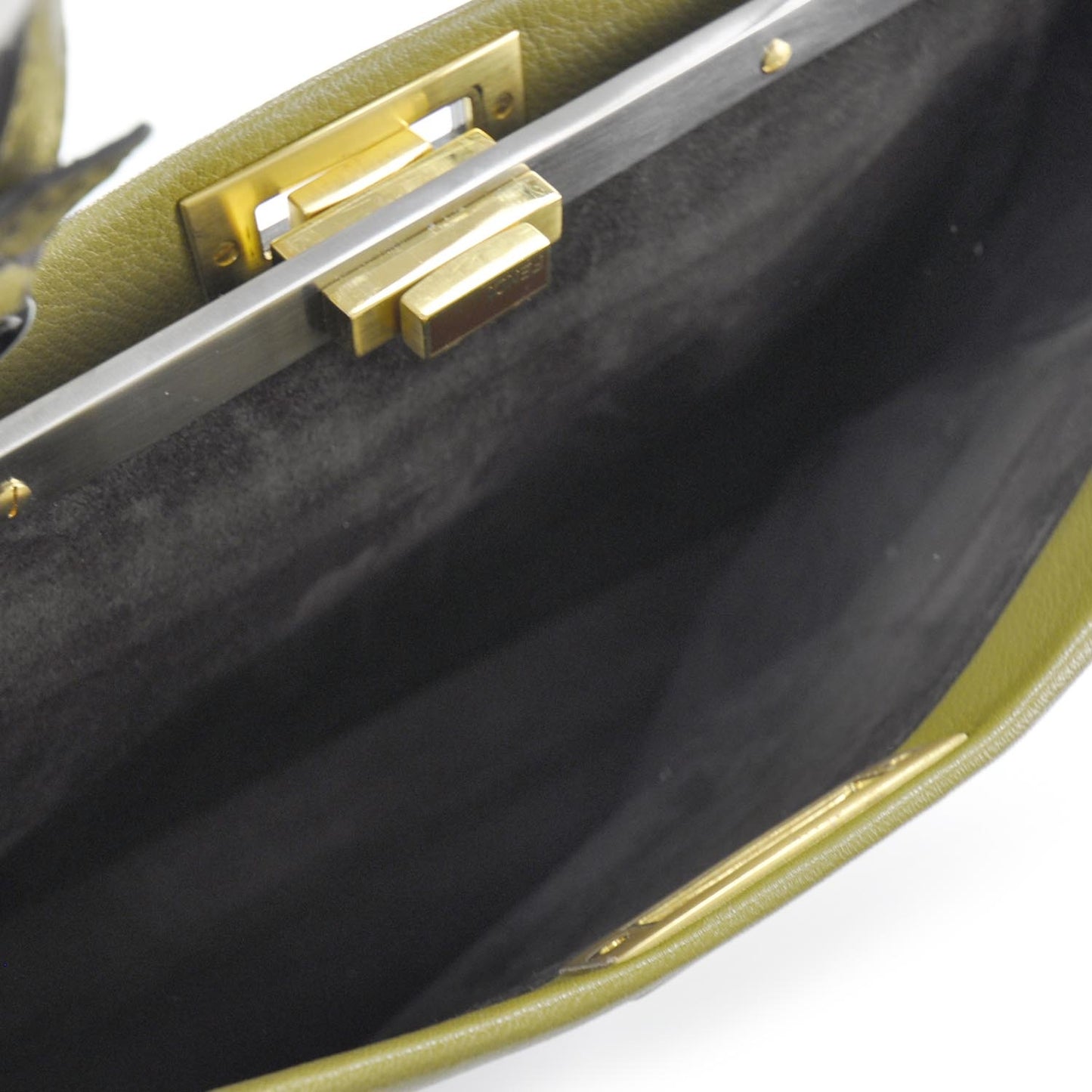 Goatskin Large Peekaboo Iconic Satchel Olive