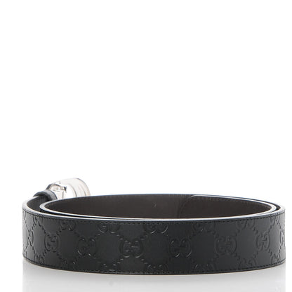 Gucci Guccissima Interlocking G Reversible Belt 90 36 Black Brown 3 of 5