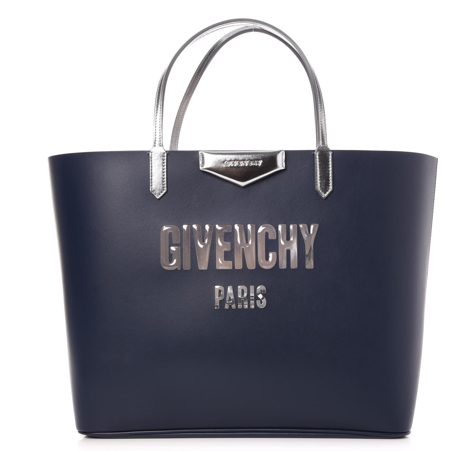 Givenchy Calfskin Large Antigona Tote Night Blue Silver 1 of 7