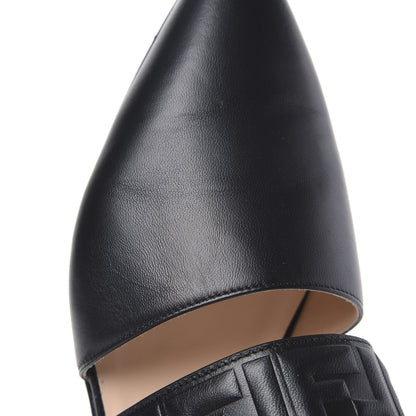 Fendi Vitello FF Embossed Flat Mules 42 Black 9 of 9