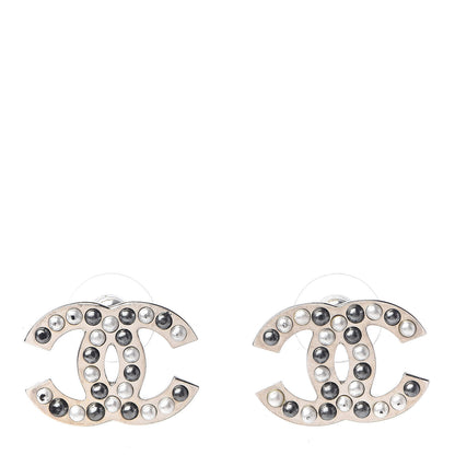 Chanel Pearl CC Earrings Silver 1 of 5