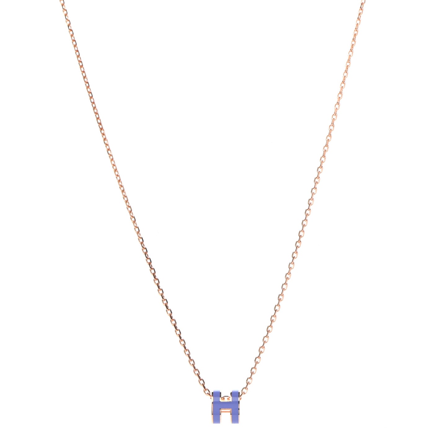 Rose Gold Mini Pop H Pendant Necklace Lilas