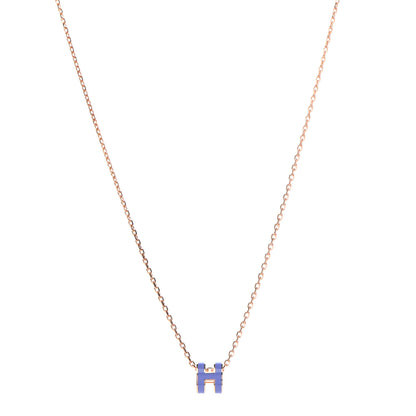 Hermes Rose Gold Mini Pop H Pendant Necklace Lilas 1 of 8