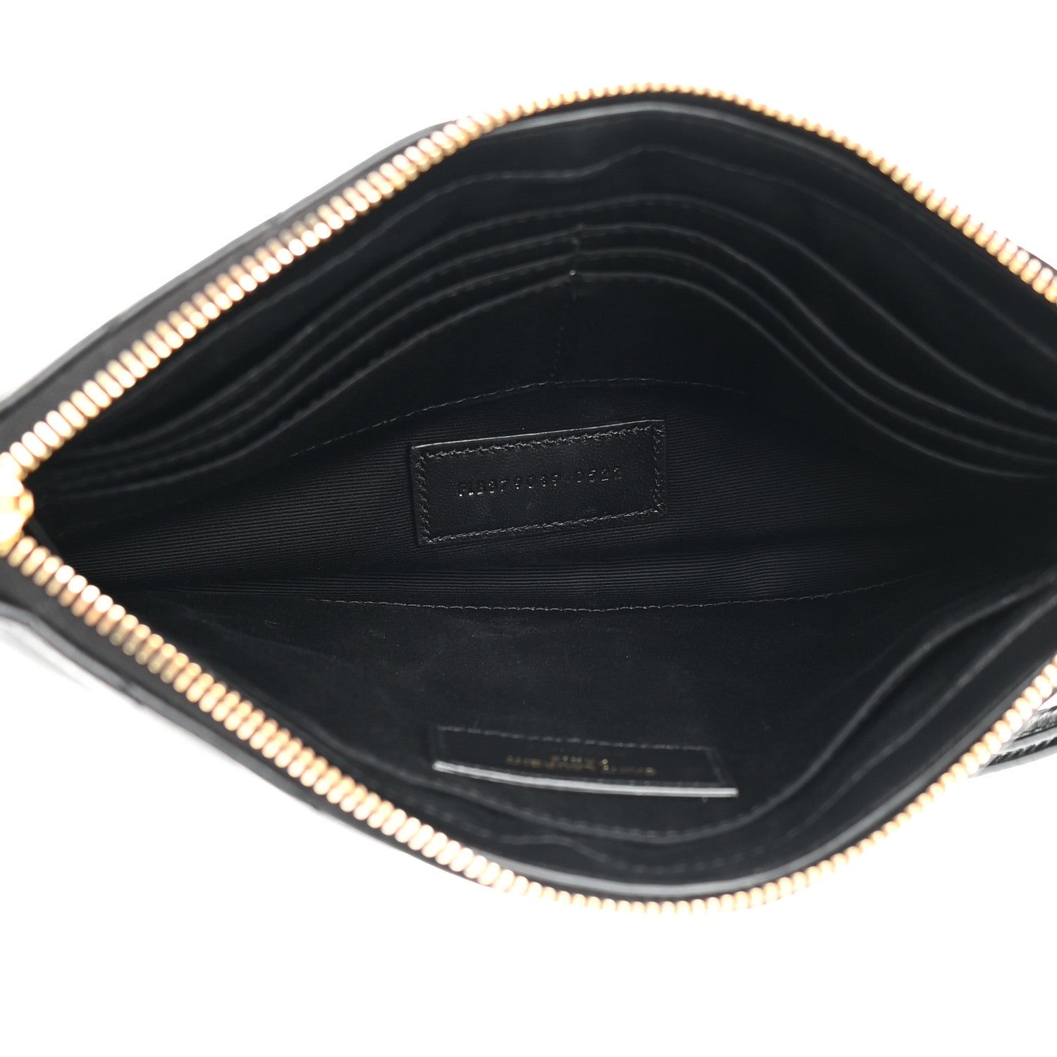 Saint Laurent Calfskin Matelasse Chevron Monogram A5 Wristlet Black 5 of 7