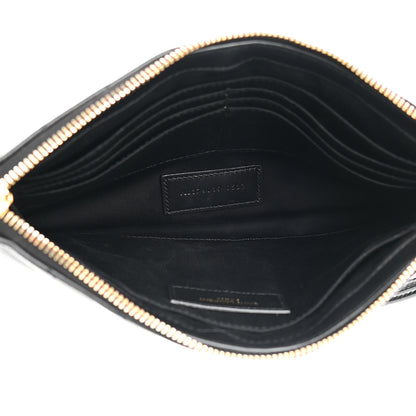 Saint Laurent Calfskin Matelasse Chevron Monogram A5 Wristlet Black 5 of 7