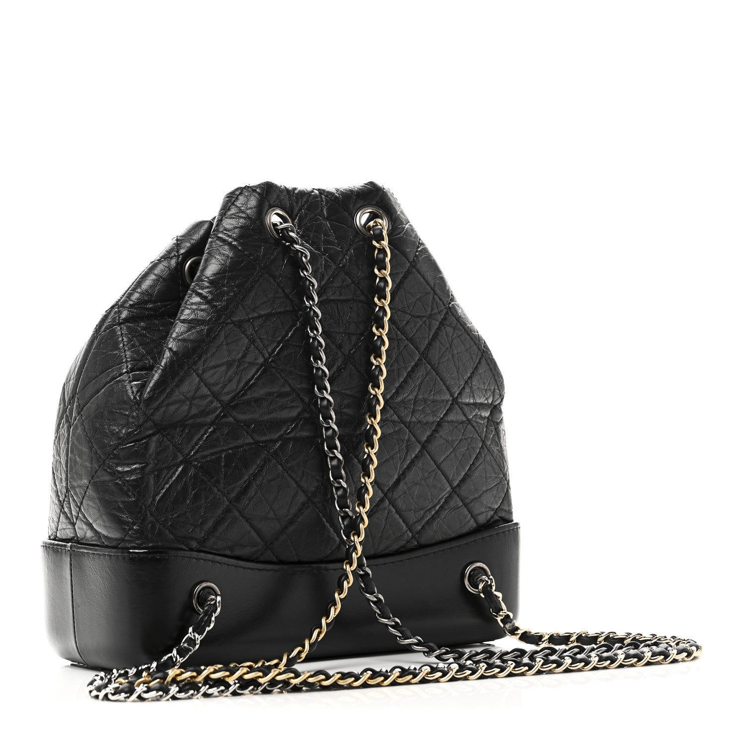 Chanel Aged Calfskin Quilted Small Gabrielle Backpack Black 3 of 10