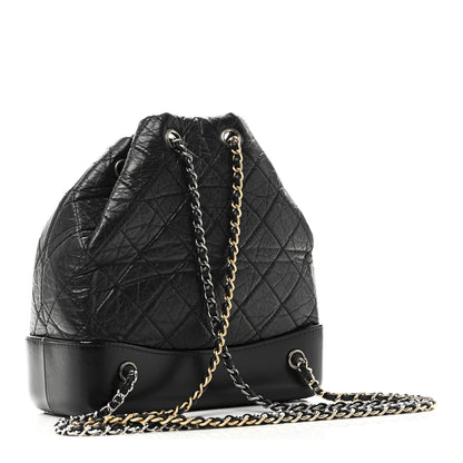 Chanel Aged Calfskin Quilted Small Gabrielle Backpack Black 3 of 10