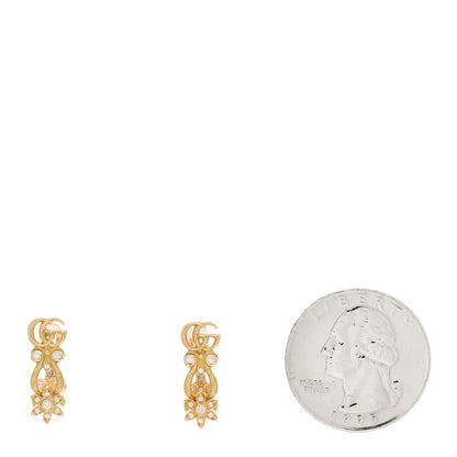 Gucci 18K Yellow Gold Diamond Flora Pave Earrings 2 of 6