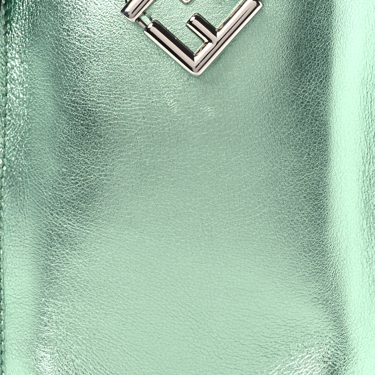 Fendi Vitello Laminato FF Diamonds Phone Pouch Verde Chiaro 8 of 12