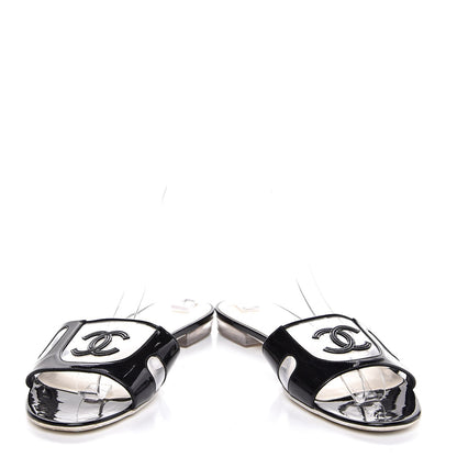Chanel Patent Calfskin CC Sandals 39 Black 5 of 11