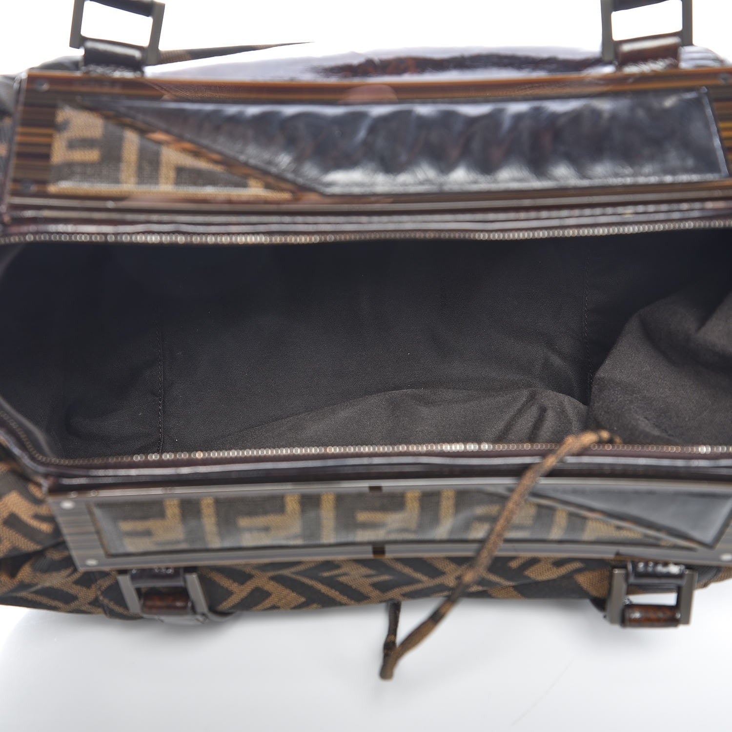 Fendi Patent Zucca To You Satchel Tobacco 6 of 15