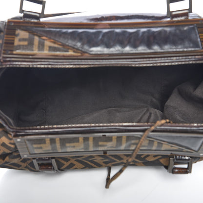Fendi Patent Zucca To You Satchel Tobacco 6 of 15