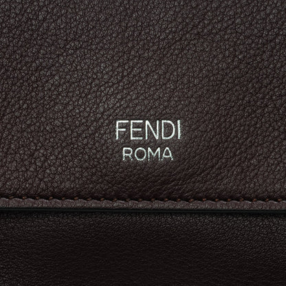 Fendi Elaphe Vitello Dolce Pequin Inlay Studded Micro Double Baguette Bordeaux Sky 8 of 9