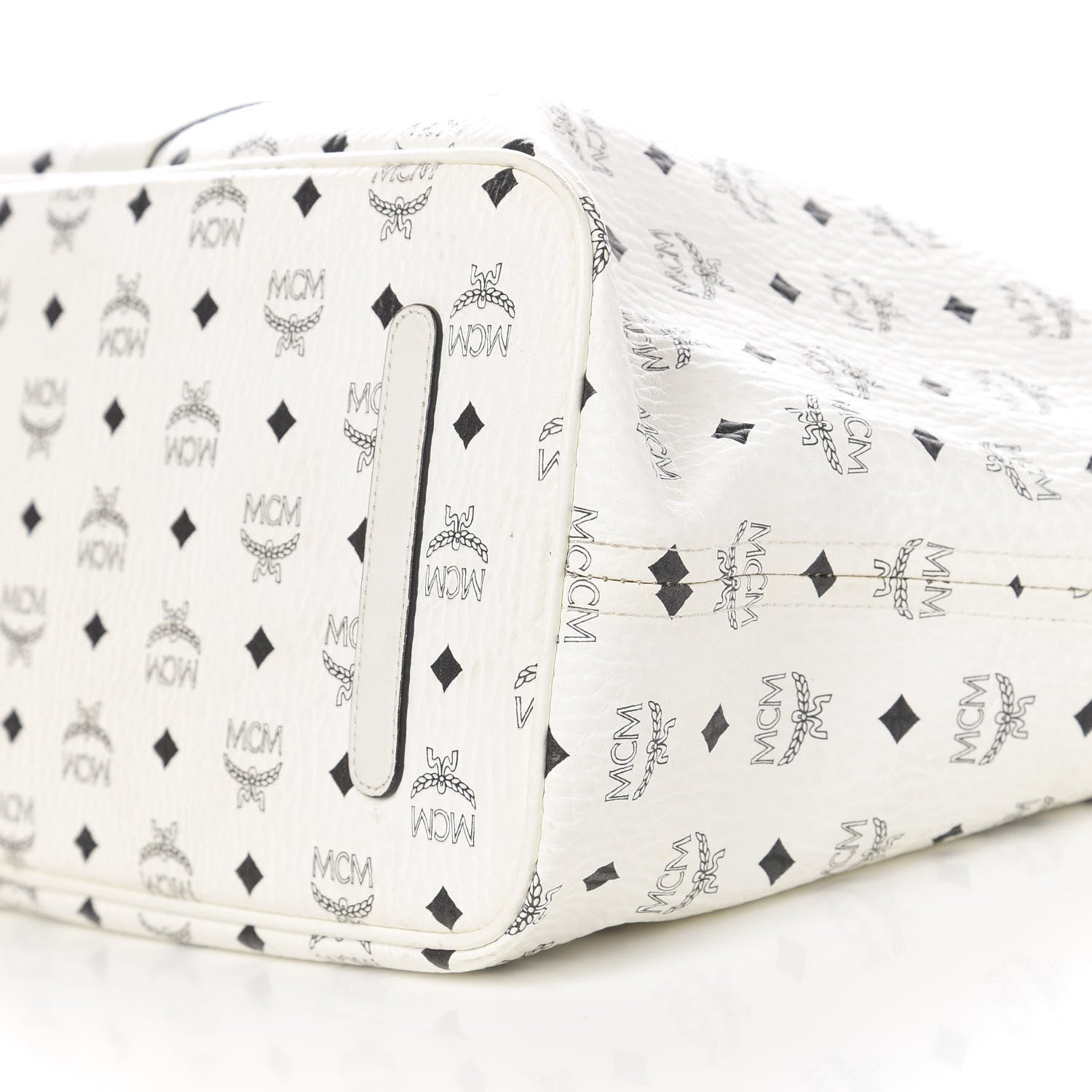 MCM Visetos Large Liz Reversible Shopper Tote White 12 of 14