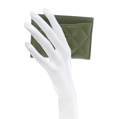 Chanel Lambskin Quilted Card Holder Green 2 of 9