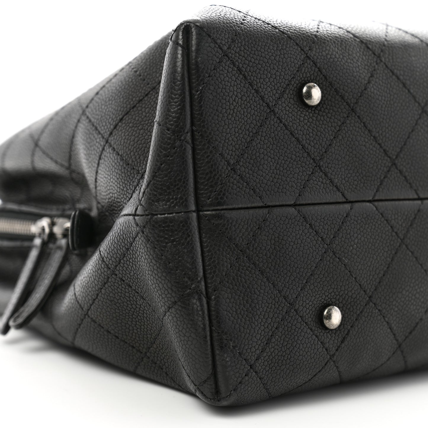 Grained Vegetal Calfskin Urban Shopping Tote Black