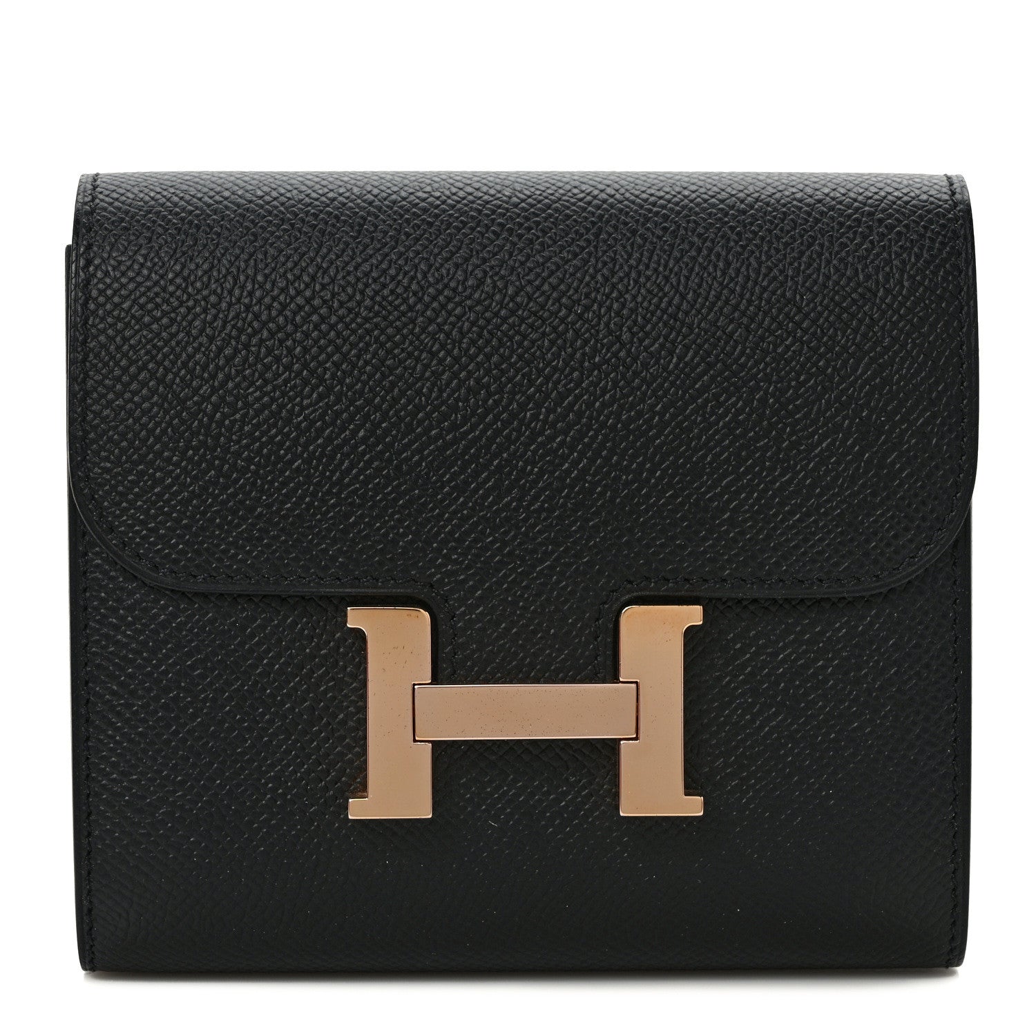 Hermes Epsom Constance Compact Passant Wallet Black 1 of 8