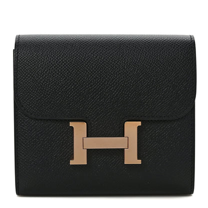 Hermes Epsom Constance Compact Passant Wallet Black 1 of 8