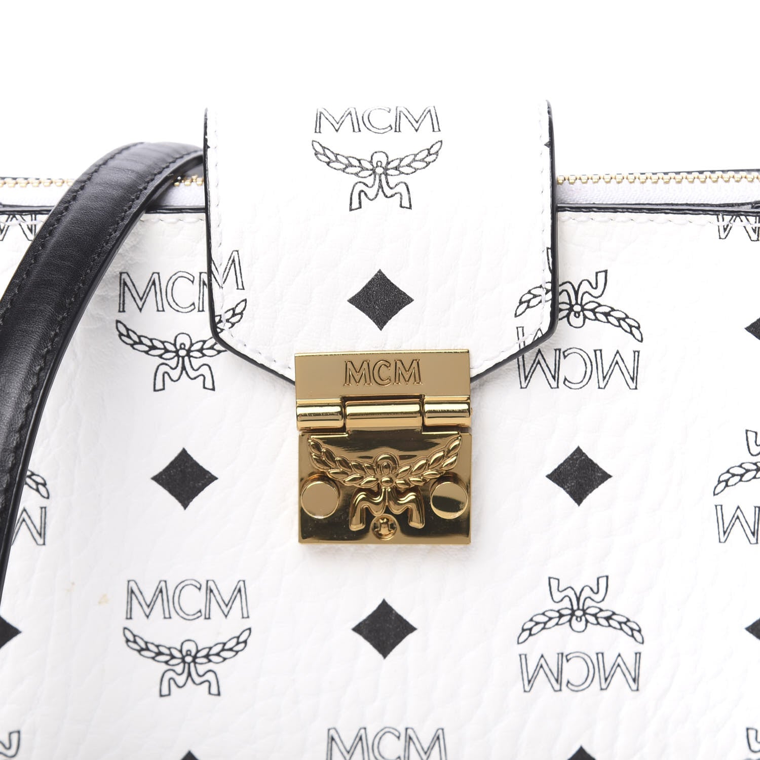 MCM Visetos Small Patricia Chain Wallet White 9 of 11
