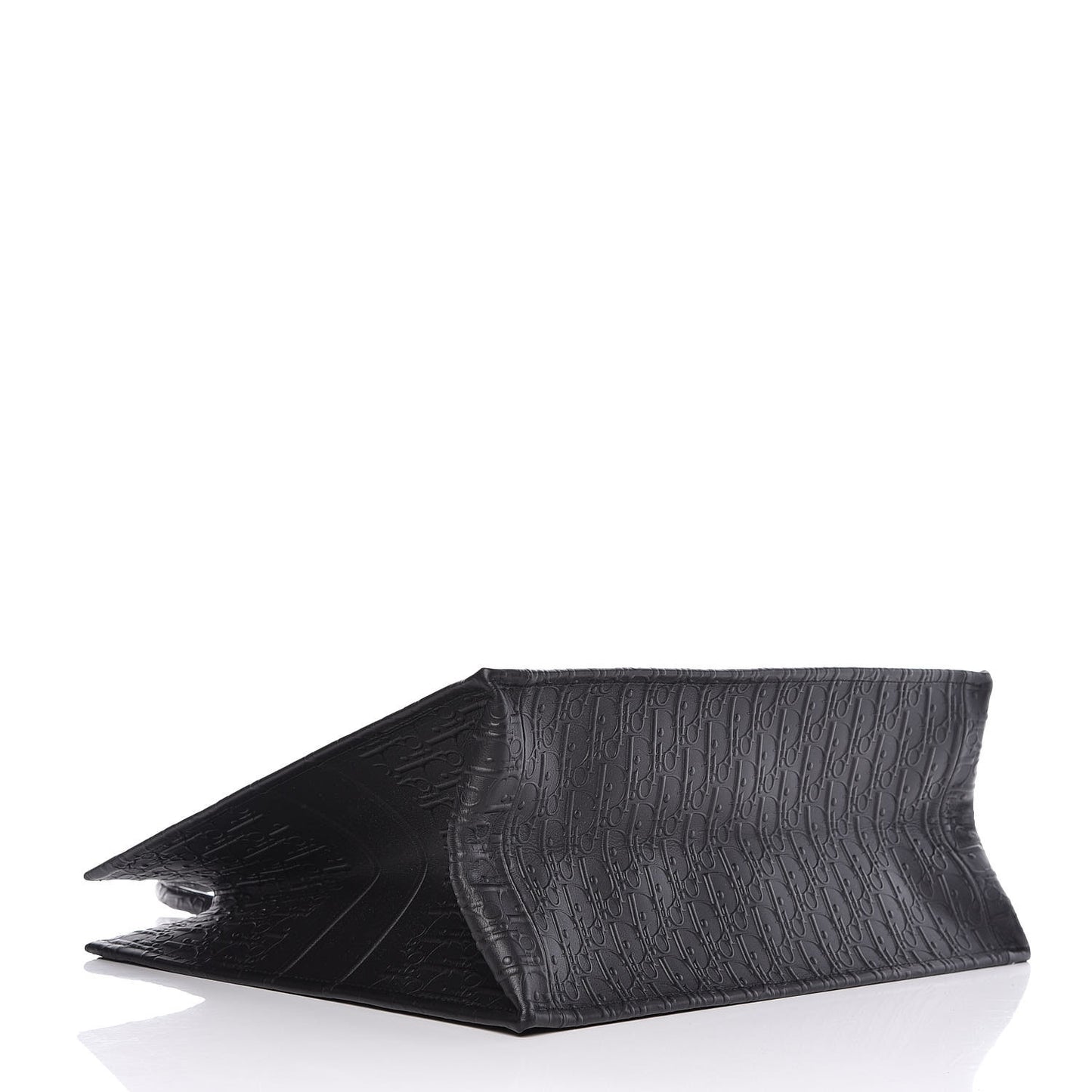 Oblique Calfskin Embossed Book Tote Black
