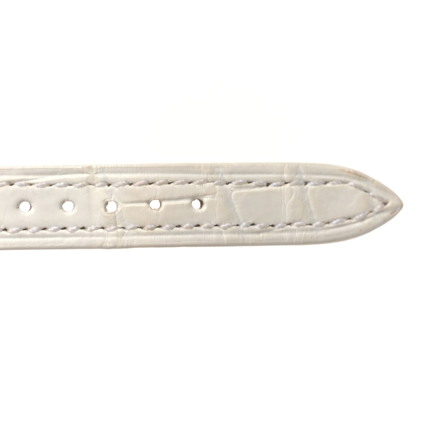 Matte Alligator Heure H Hour Watch Strap White