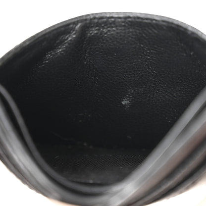 Saint Laurent Grain De Poudre Matelasse Chevron Monogram Credit Card Case Black 8 of 11