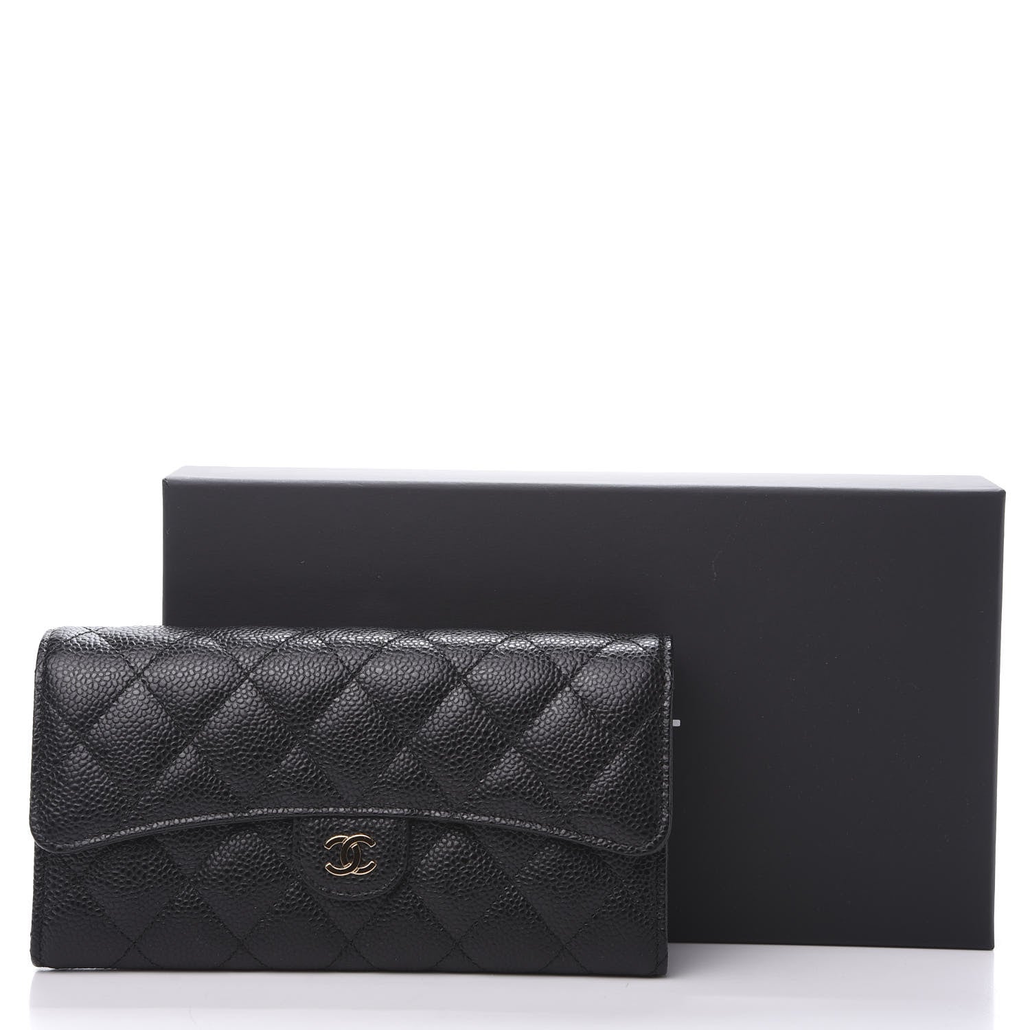 Chanel Caviar Quilted Large Gusset Flap Wallet Black 9 of 9