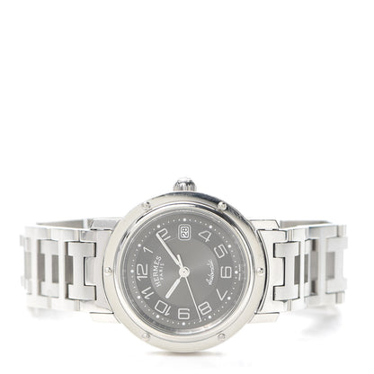 Hermes Stainless Steel 31mm Clipper Automatic Watch Black 2 of 6