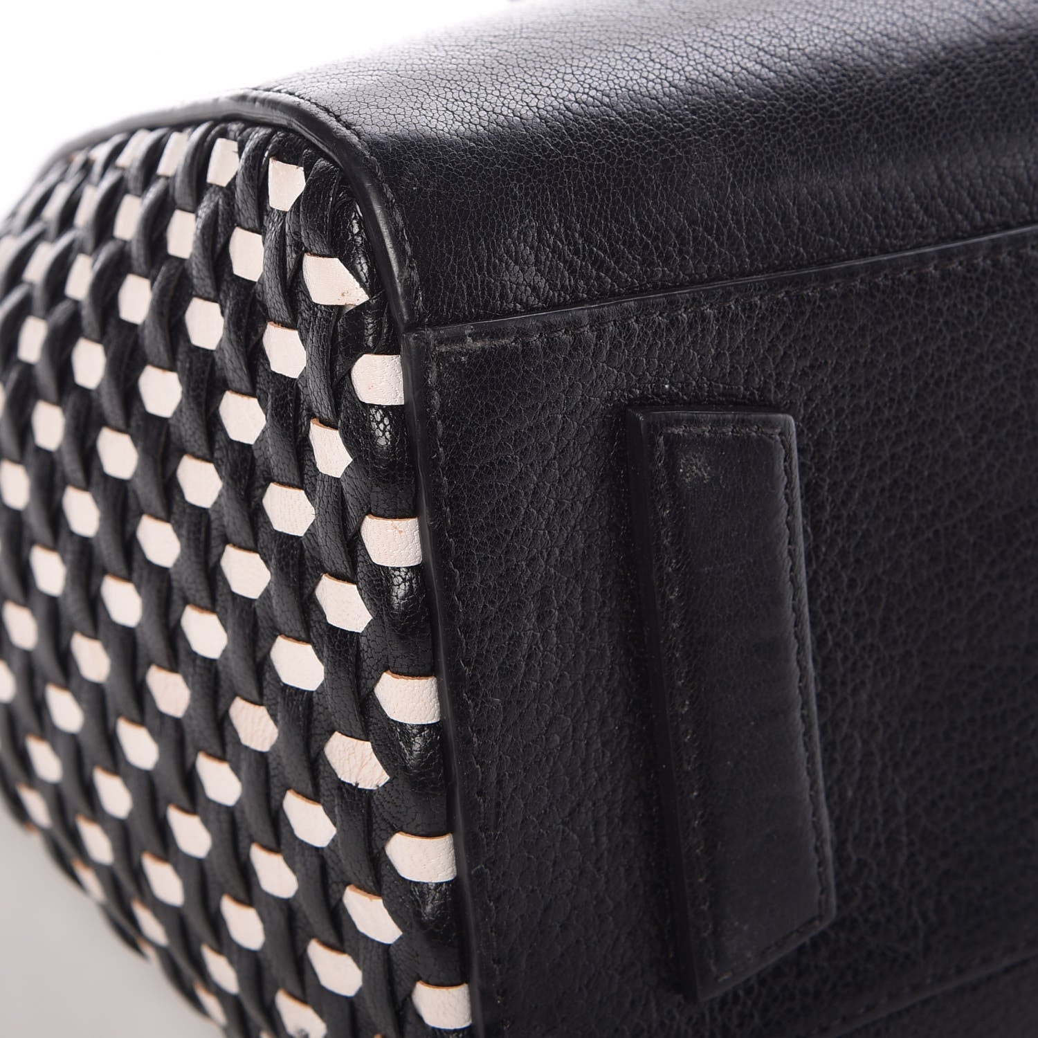 Givenchy Sugar Goatskin Woven Small Antigona Black White 9 of 14