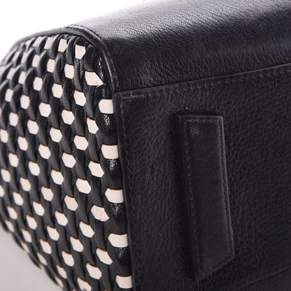 Givenchy Sugar Goatskin Woven Small Antigona Black White 9 of 14