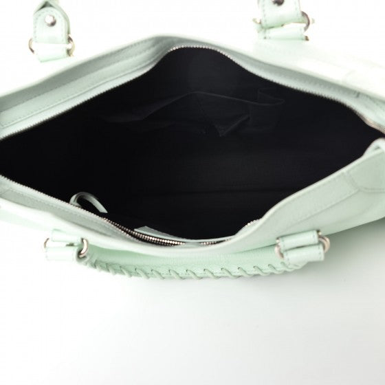 Chevre Silver Metallic Edge Hardware City Vert Anis