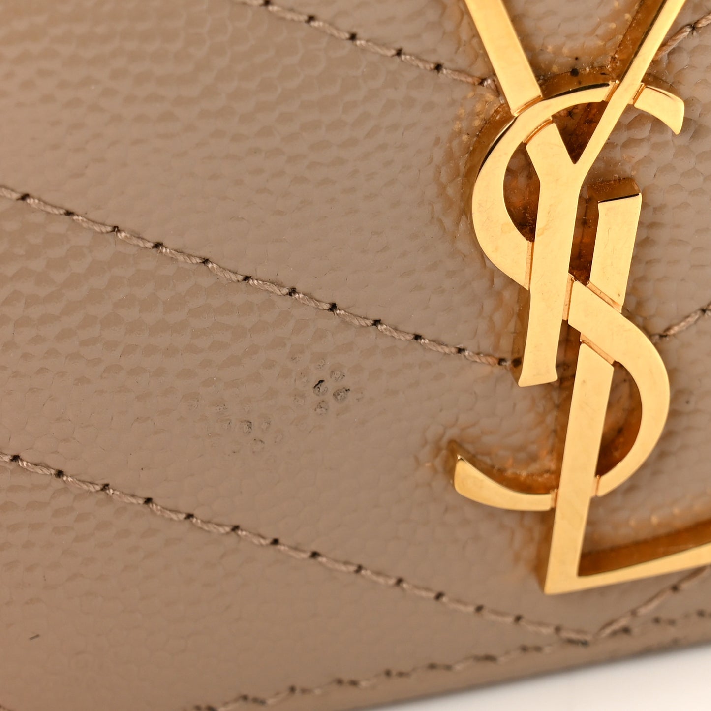 Grain De Poudre Matelasse Chevron Monogram Credit Card Case Nude Powder