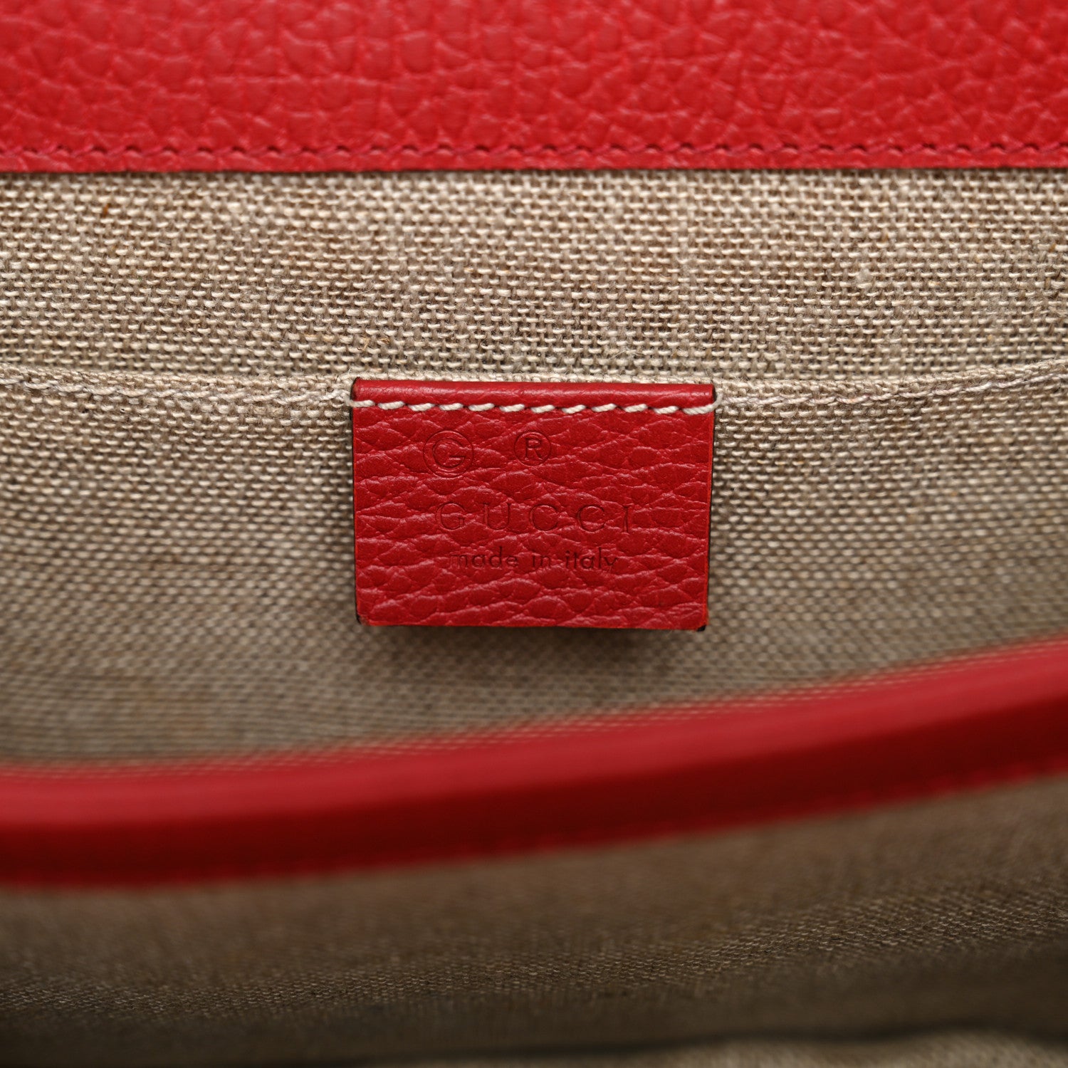 Gucci Dollar Calfskin Small Interlocking G Shoulder Bag Red 5 of 12