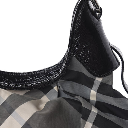 Burberry Beat Check Small Brooklyn Hobo Black 9 of 9