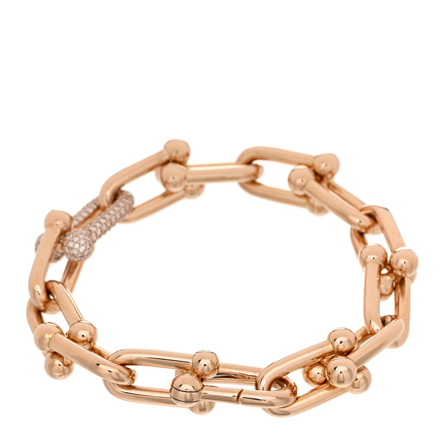 18K Rose Gold Diamond Medium HardWear Link Bracelet