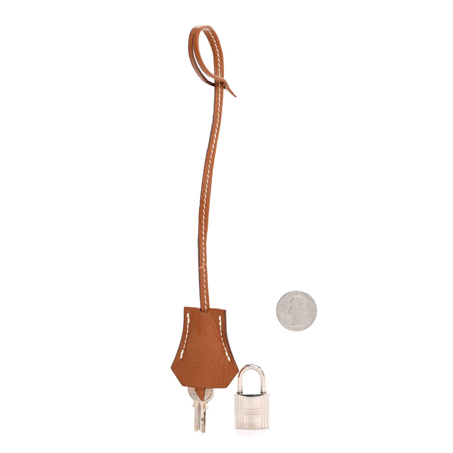 Hermes Taurillon Clemence Lock and Key Clochette Set Gold 2 of 5