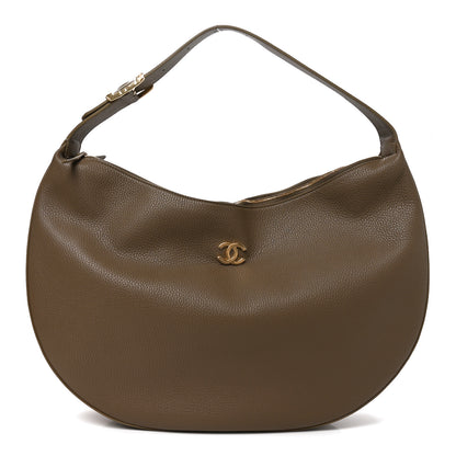 Chanel Grained Calfskin Maxi Hobo Dark Khaki 1 of 10